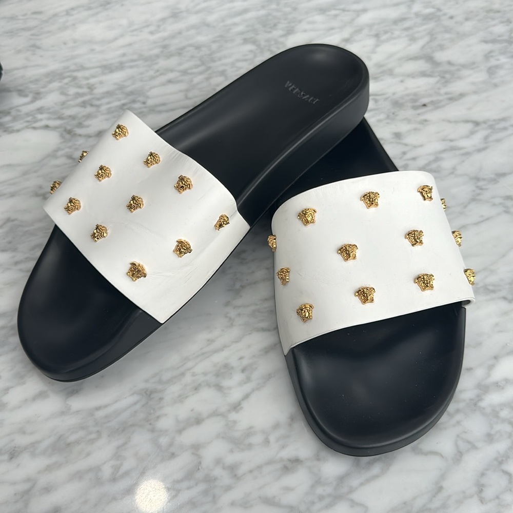 Versace authentic - medusa head embellished slides